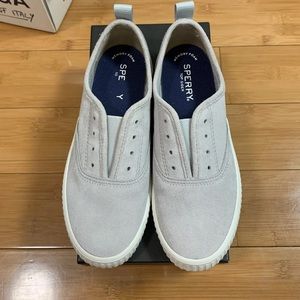 Sperry suede slip on sneakers